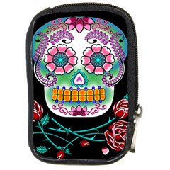 Sugar Skull Camera Leather Case - Compact Camera Leather Case