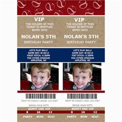 Sports Ticket Invite - 5  x 7  Photo Cards