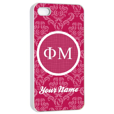 Phi Mu Sorority Iphone 4/4s Case By Klh Front