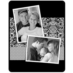 Black & White Damask- Fleece Blanket (m)