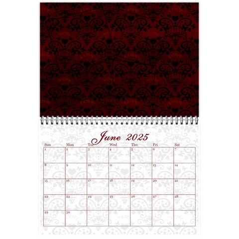 2025 February Start Red Love Heart Calendar By Claire Mcallen Jun 2025