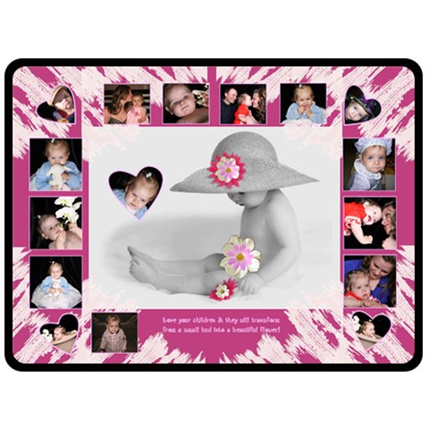 Baby Girl Blanket Pink By Birkie 80 x60  Blanket Front