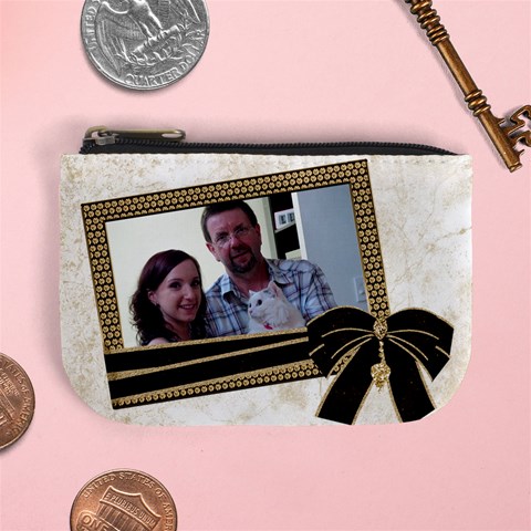 Gold Mini Coin Purse By Deborah Front