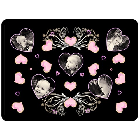 Black Heart Blanket Xl By Birkie 80 x60  Blanket Front