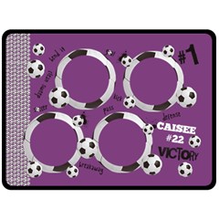 Soccer/football-PURPLE GIRLS- fleece blanket (extra large) - Fleece Blanket (Large)