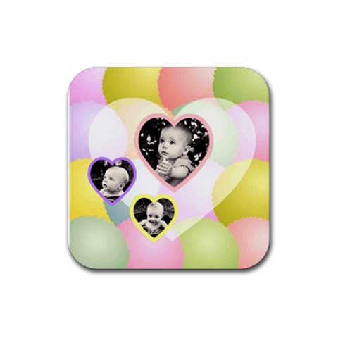 Colorful Heart Coaster By Birkie Front