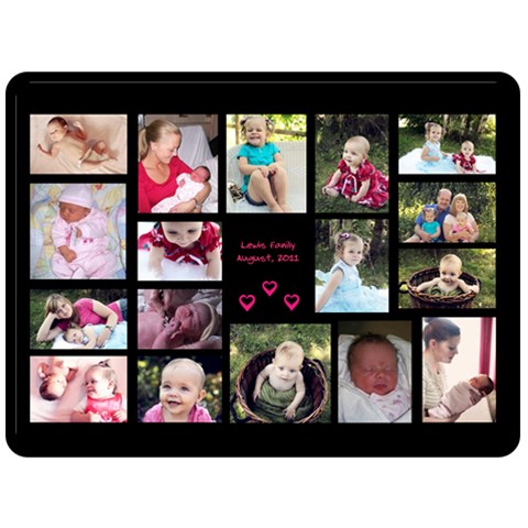 Family Xl Black Blanket By Birkie 80 x60  Blanket Front