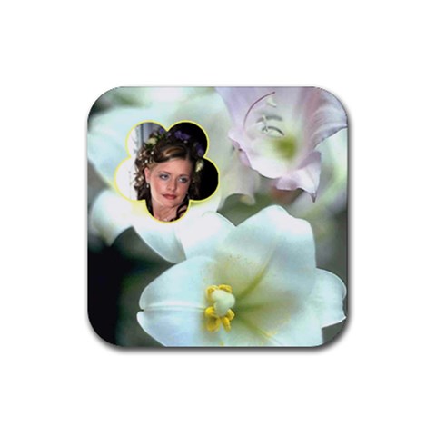 White Flower Coaster By Birkie Front