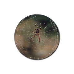 spider coaster - Rubber Coaster (Round)