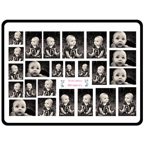 White Collage Xl Blanket By Birkie 80 x60  Blanket Front