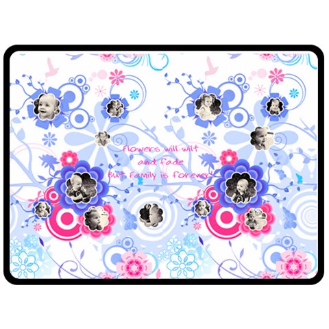 Blue Flower Xl Blanket By Birkie 80 x60  Blanket Front