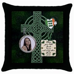 Proud to be Irish Throw Pillow Case - Throw Pillow Case (Black)