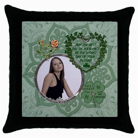 Lucky Irish Throw Pillow Case By Lil Front