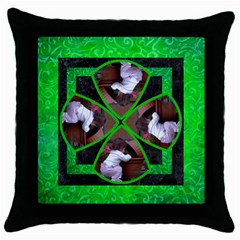 Lucky Throw - Throw Pillow Case (Black)