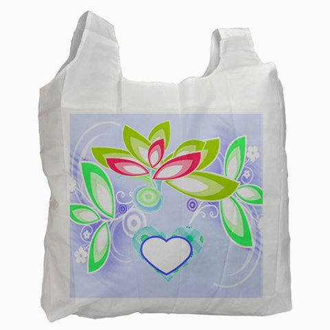 Blue Flower Recycle Bag By Birkie Front