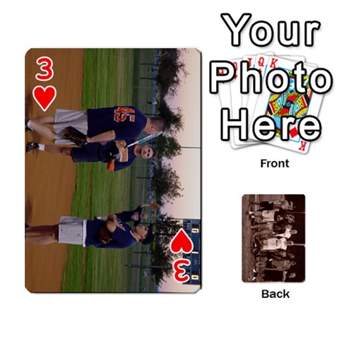 Da Bears Playing Cards By Jimmy Reilly Front - Heart3