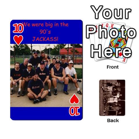 Da Bears Playing Cards By Jimmy Reilly Front - Heart10