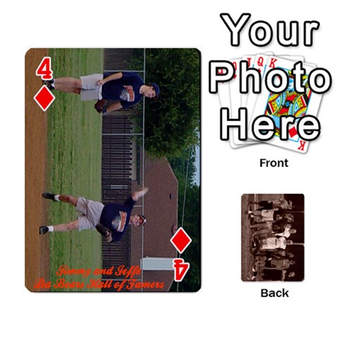 Da Bears Playing Cards By Jimmy Reilly Front - Diamond4