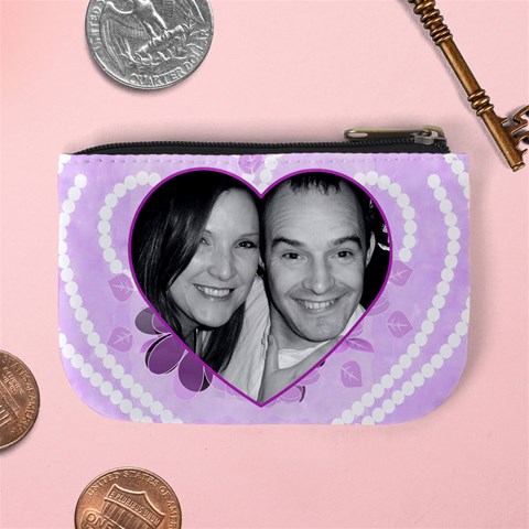 Lilac Flowers Mini Coin Purse By Claire Mcallen Back