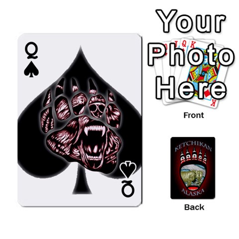 Queen Ketchikan Bear Paw Cards By Jeff Whitesides Front - SpadeQ