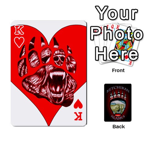King Ketchikan Bear Paw Cards By Jeff Whitesides Front - HeartK