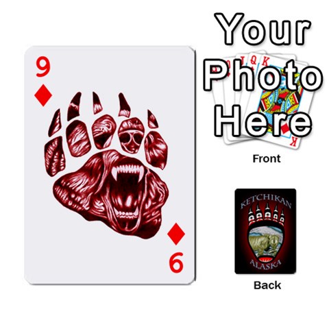 Ketchikan Bear Paw Cards By Jeff Whitesides Front - Diamond9