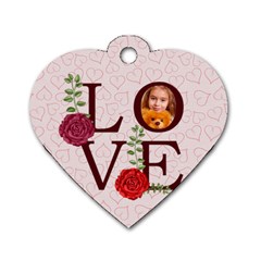 love - Dog Tag Heart (One Side)