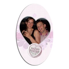 happy easter magnet - Magnet (Oval)