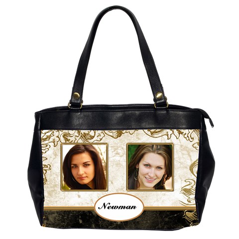 Gold And Marble (2 Sided) Oversized Office Bag By Deborah Front