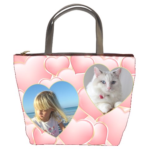 Pink Hearts Bucket Bag By Deborah Front