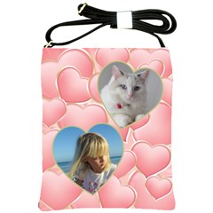 Pink Heart Sling Bag - Shoulder Sling Bag Pink Heart Sling Bag - Shoulder Sling Bag