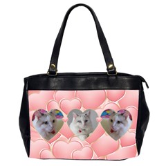 Pink Hearts Oversized Office bag (2 Sided) - Oversize Office Handbag (2 Sides)