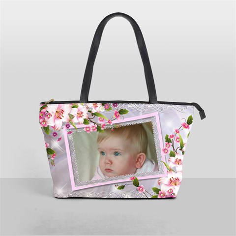 Floral Pink Classic Shoulder Bag By Deborah Front
