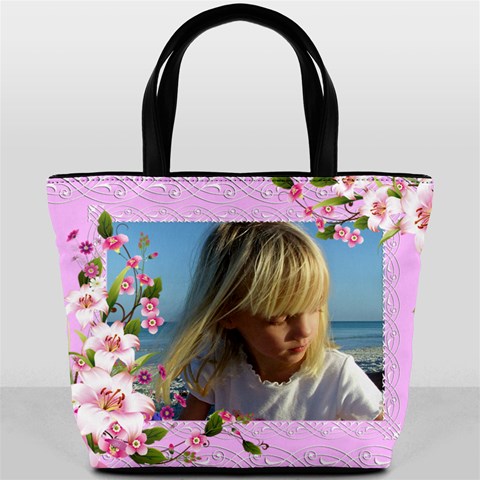 Pink Floral Bucket Bag By Deborah Front