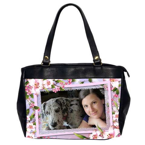 Pink Floral Oversize Office Bag (2 Sided) By Deborah Front