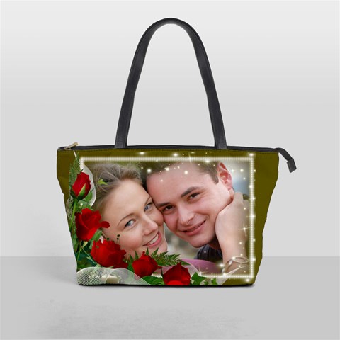 Red Rose Classic Shoulder Bag By Deborah Front