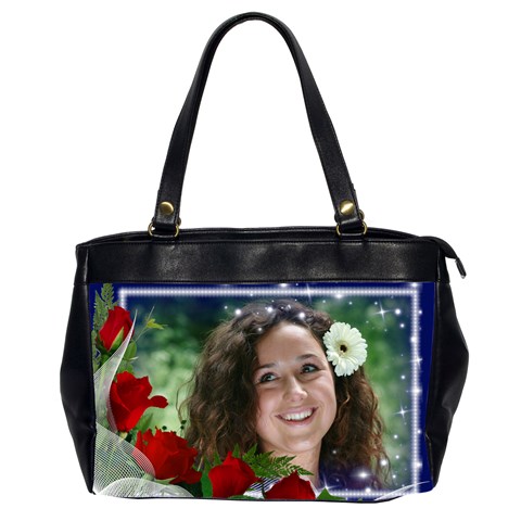 Red Rose Oversize Office Bag (2 Sided) By Deborah Front