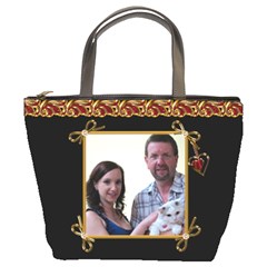 Black And Red Bucket Bag