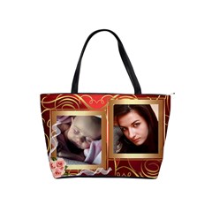 Red and Gold Classic Shoulder Bag - Classic Shoulder Handbag Red and Gold Classic Shoulder Bag - Classic Shoulder Handbag