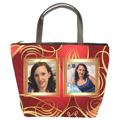 Red And Gold Bucket Bag