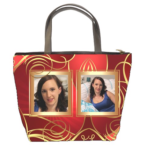 Red And Gold Bucket Bag By Deborah Back