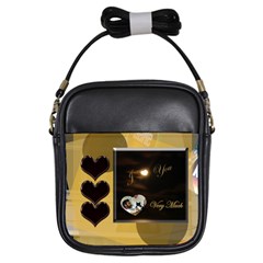 I heart you gold girls sling bag