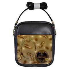 I heart you gold love girls sling bag