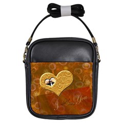 I heart you gold love2 girls sling bag