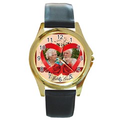 love - Round Gold Metal Watch love - Round Gold Metal Watch