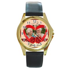 love - Round Gold Metal Watch