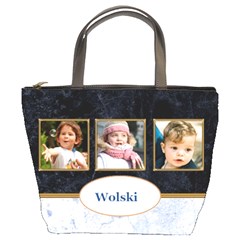 Blue And Marble Bucket Bag