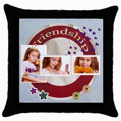 friendship - Throw Pillow Case (Black)