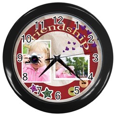 friendship - Wall Clock (Black)