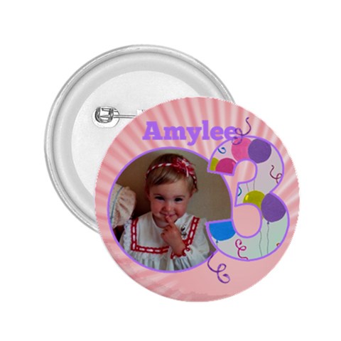 3 Birthday Girl Button 2 25 By Deborah Front